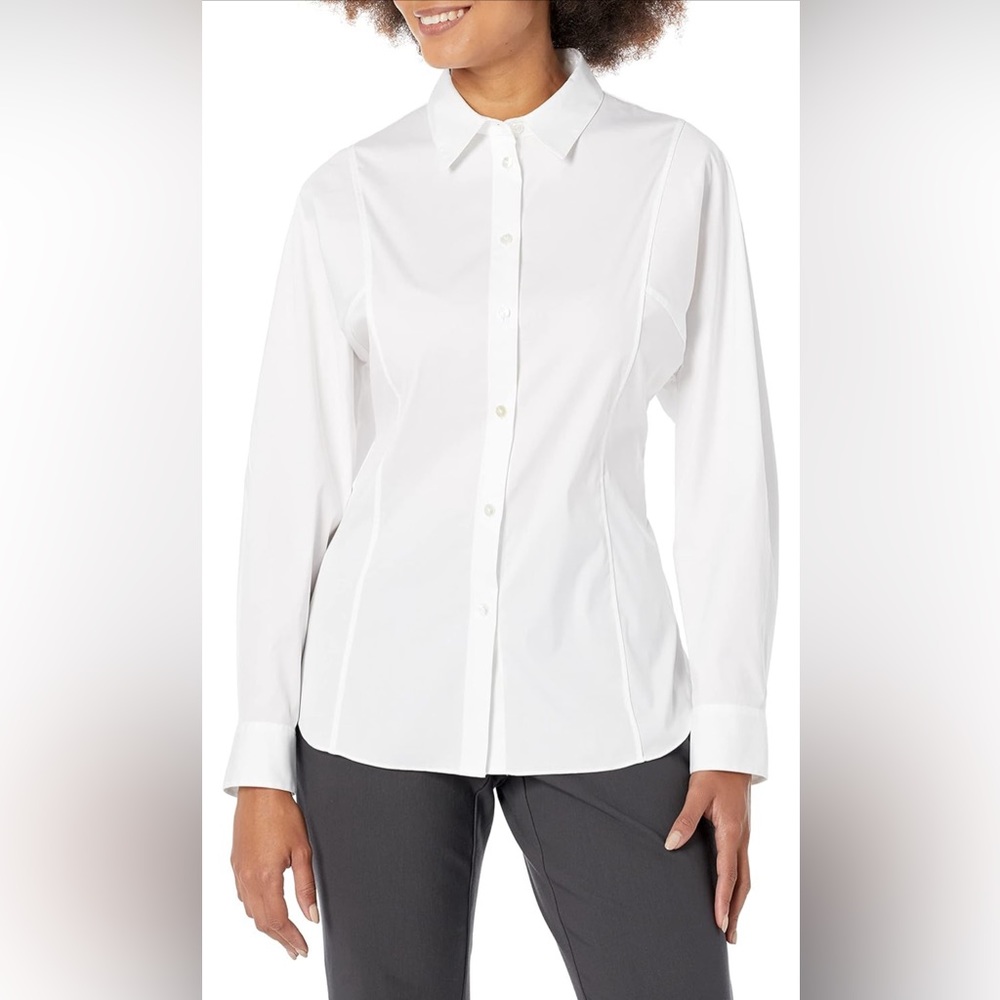 NWT 100% Pima cotton Theory Women's Seam Cinch Shirt size P
